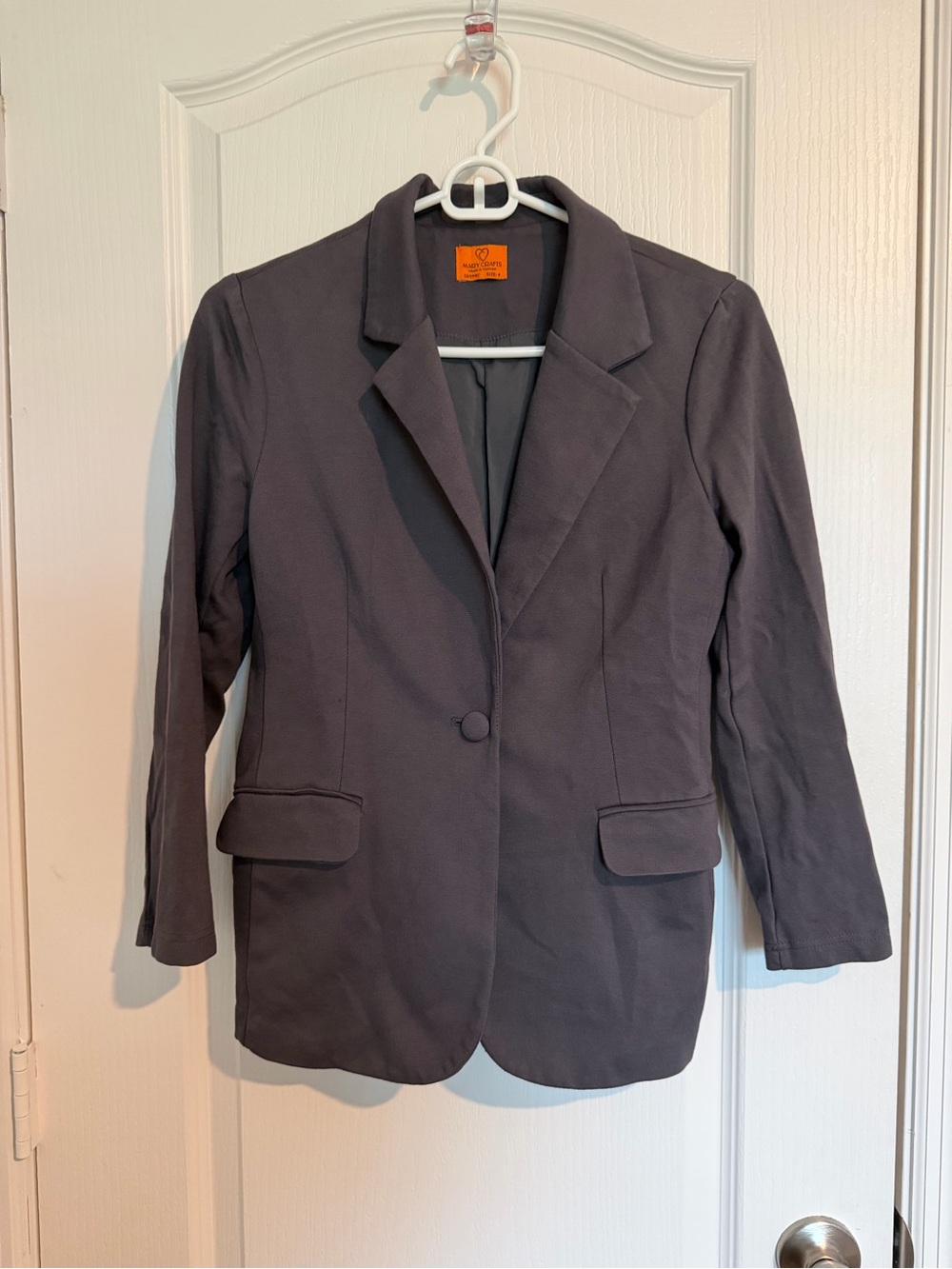 Women's Single-Button Charcoal Blazer